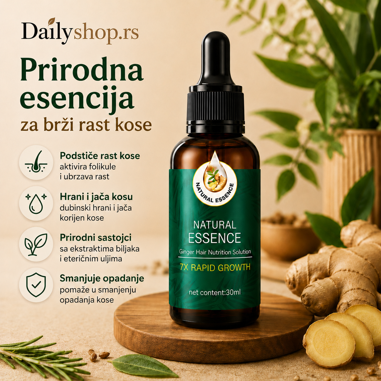 SERUM ZA RAST KOSE - ZA BRŽI RAST I MANJE OPADANJA